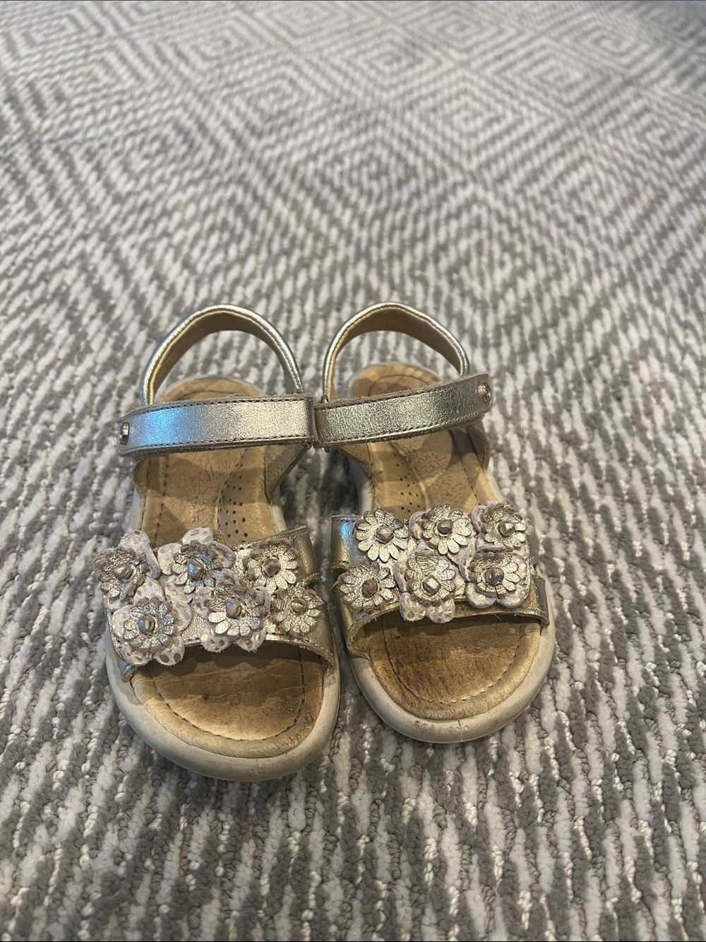 Old Soles Metallic Gold Floral Strap Sandals